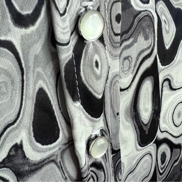 Vintage 1970s Mini Dress Button Down Psychedelic - Picture 7 of 9